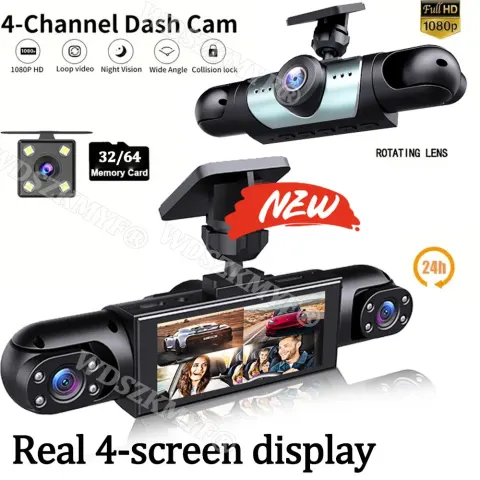 360° Dashcam mit 4 Kameras